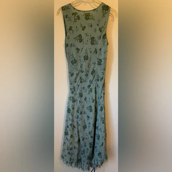 Sundance Silk Sage Green Wrap Midi Dress 10 - Picture 2 of 13